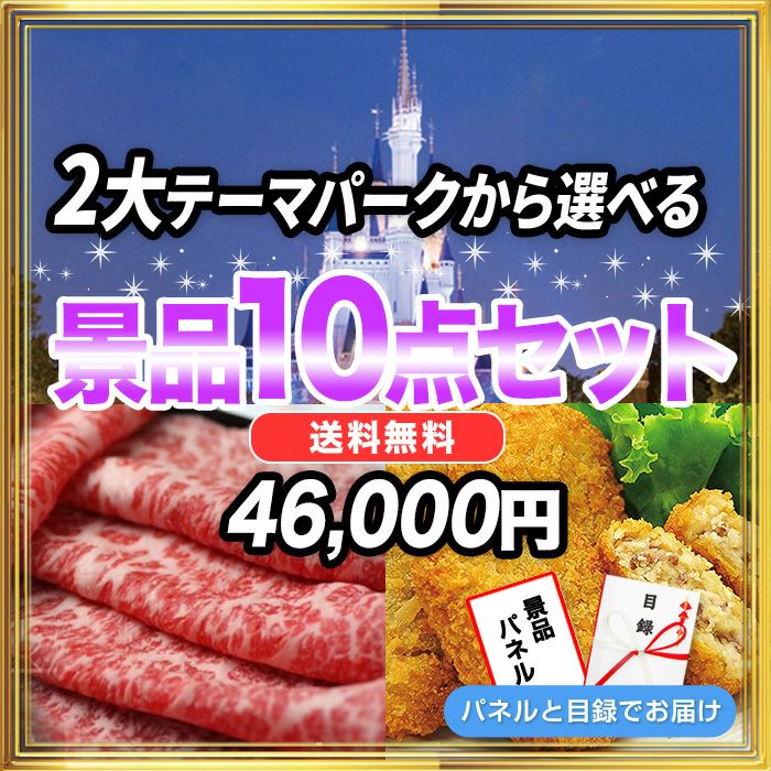 景品10点46,000円セット 内容：選べる2大テーマパークペアチケット,TDL 